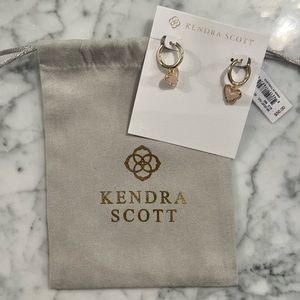 Pink & Gold Heart-shaped Kendra Scott Earrings